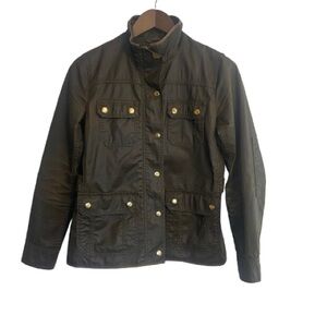 J. Crew Women’s Olive Military Utility Jacket Size XS Denim Water Resistant